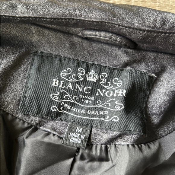 Blanc Noir Women’s Y2K Black Moto Jacket Vegan Faux Leather Full Zip M NWT - Picture 3 of 12